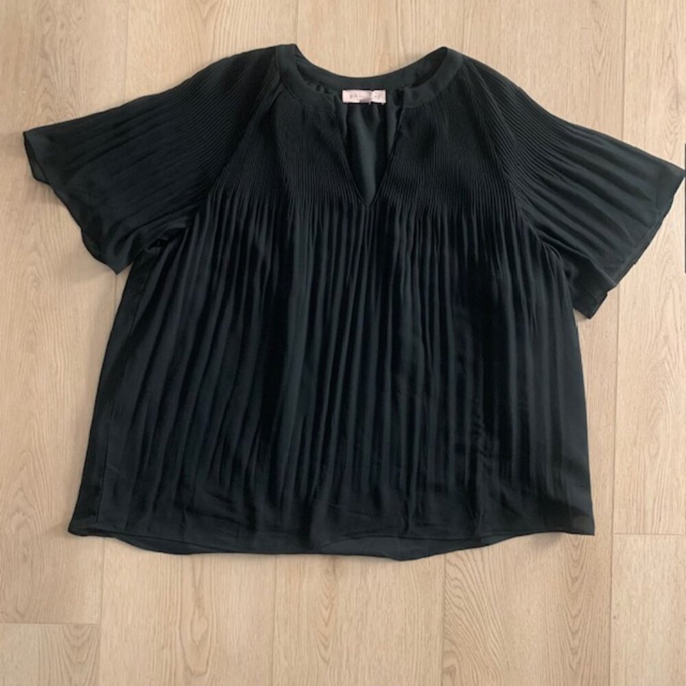 🖤 Philosophy‎ Women's Black Flowy Oversized Blouse – Size XL 🖤